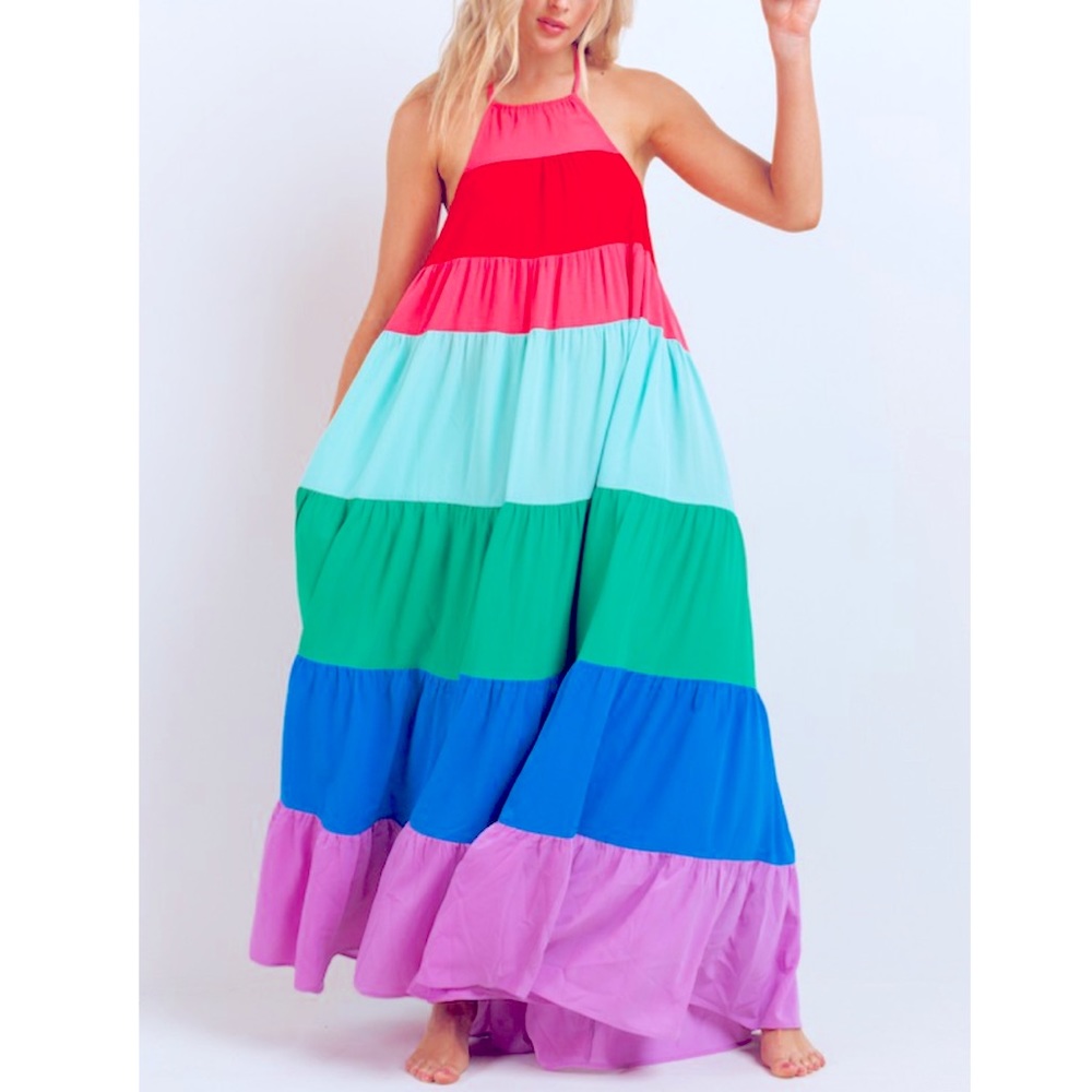 COLOR-BLOCK MAXI